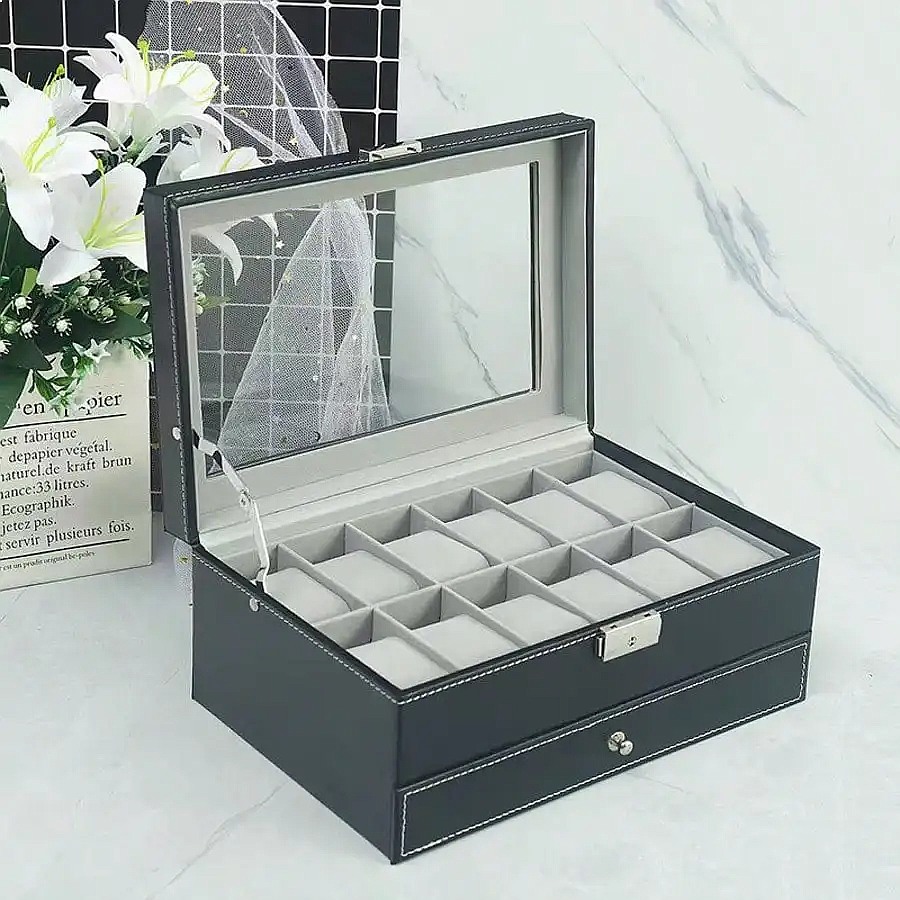 Коробка для часов с 12 отделен – обзор и цена Watch Display Box